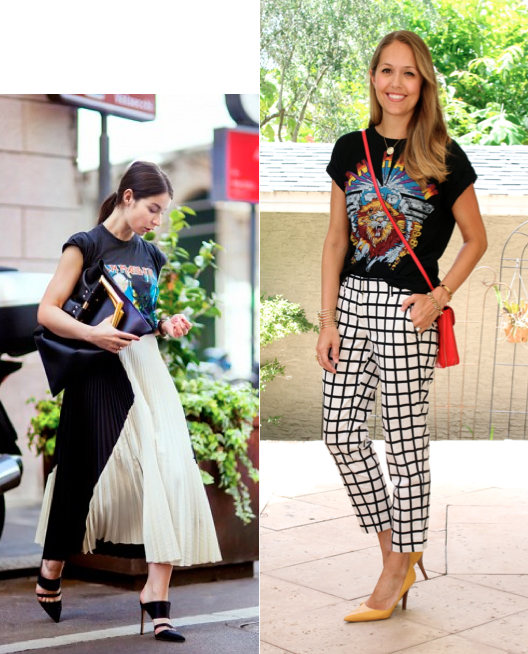 Black and white top checkered pants outfit ideas